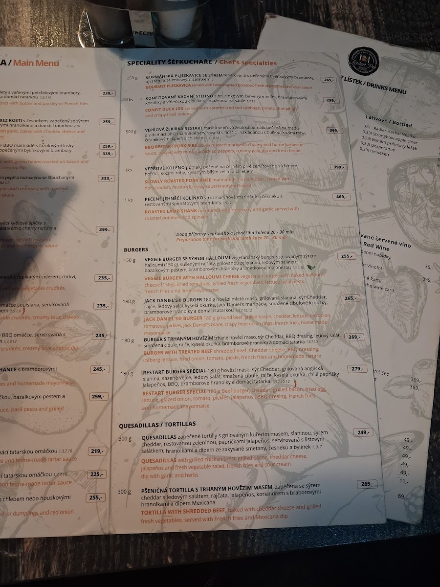 Menu - Restart Pub photo 2