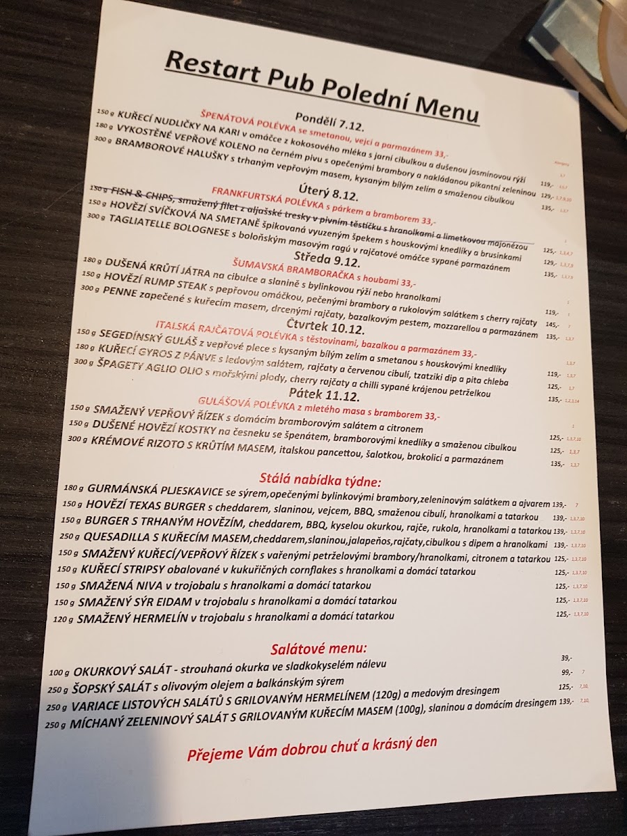 Menu - Restart Pub photo 7